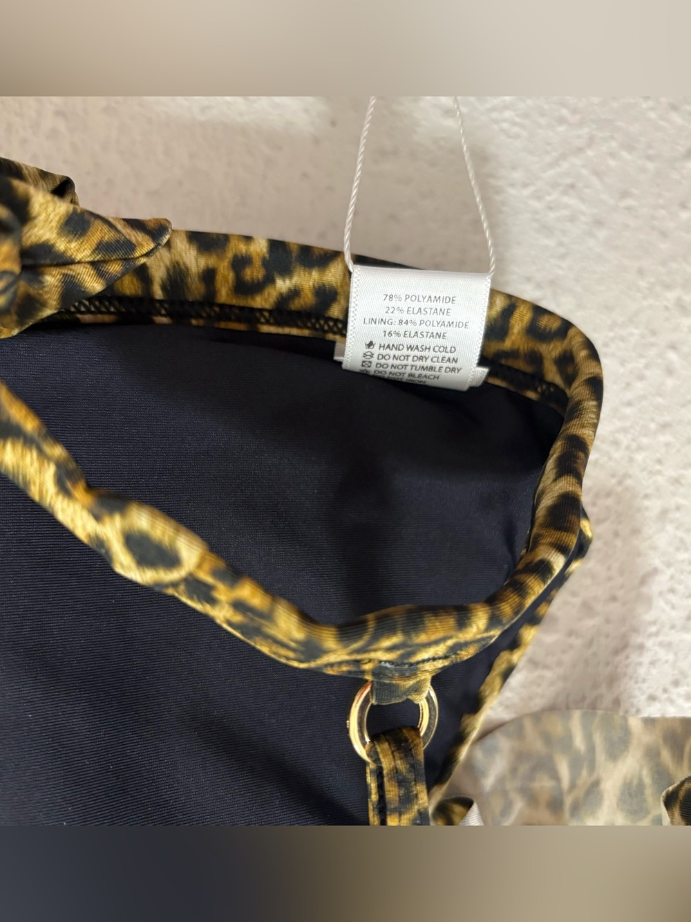 Solido Leopard Print Ruffle Triangle Bikini Top NWT L - Picture 5 of 5